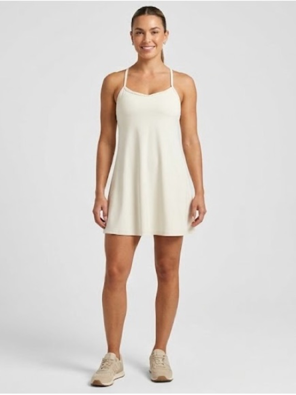 White Racerback Romper Skort All In Motion 1X